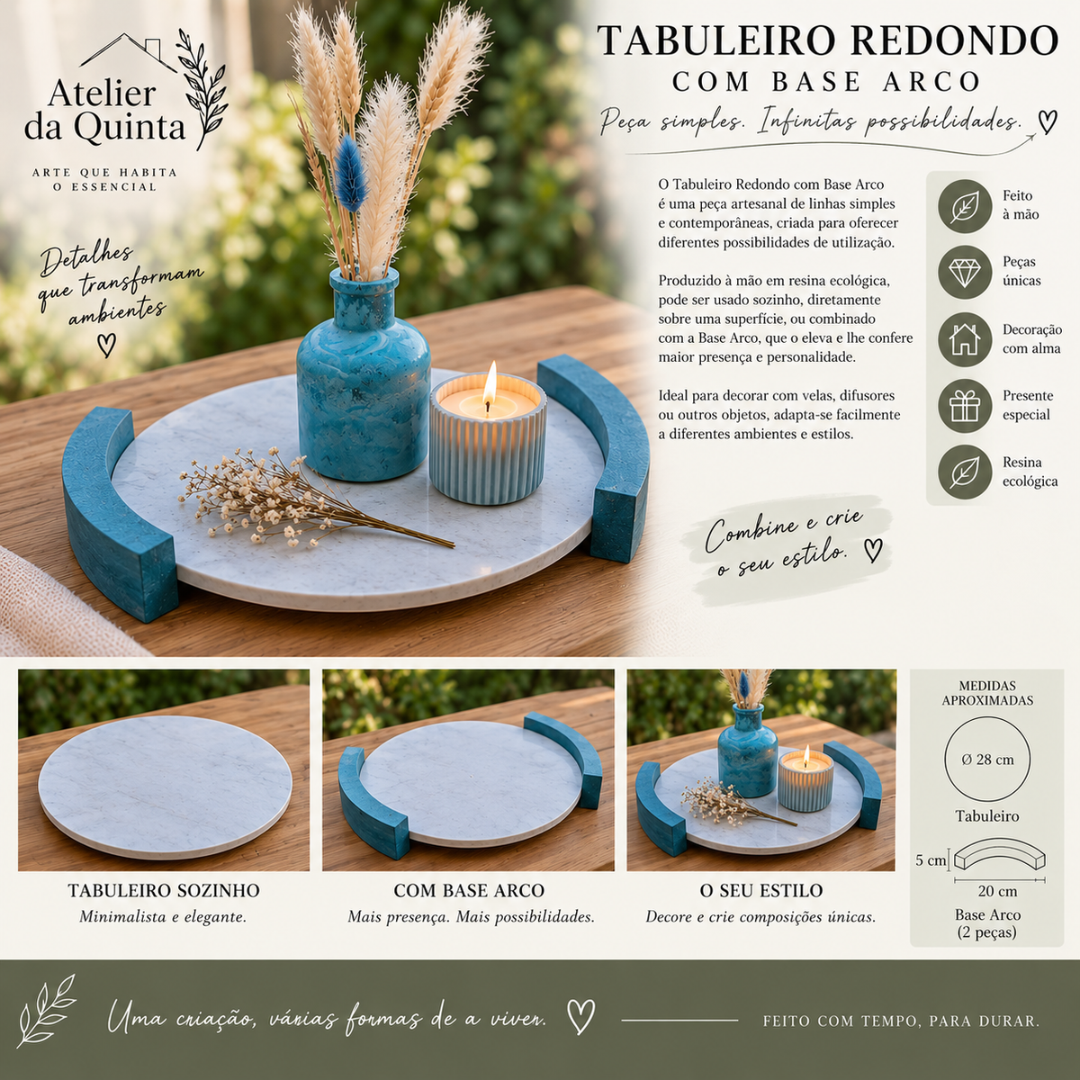 Tabuleiro Redondo com ou sem base Arco