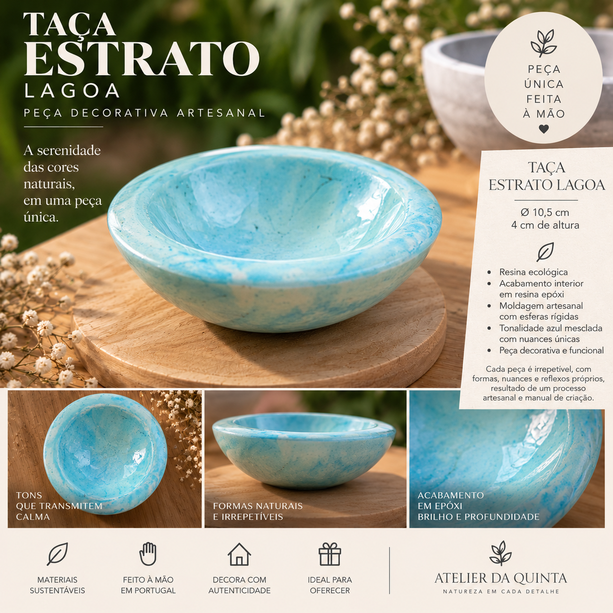 TAÇA ESTRATO LAGOA — Peça Única