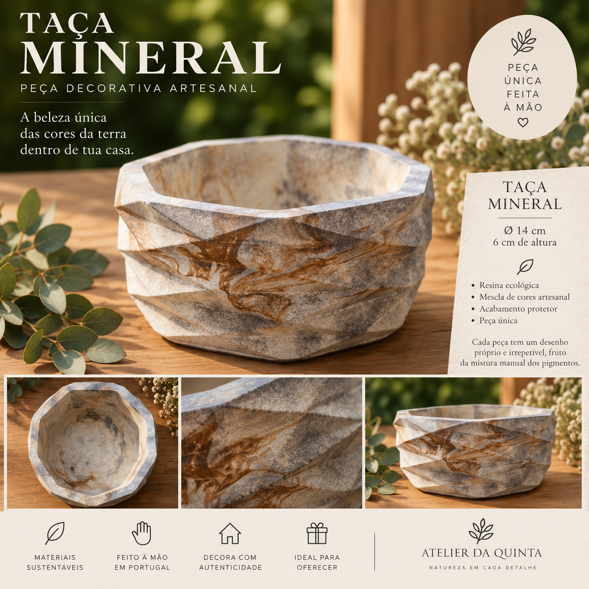 TAÇA MINERAL — Peça Única